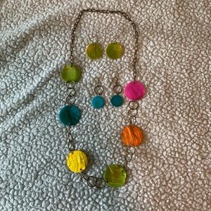 Multicolored circle necklace